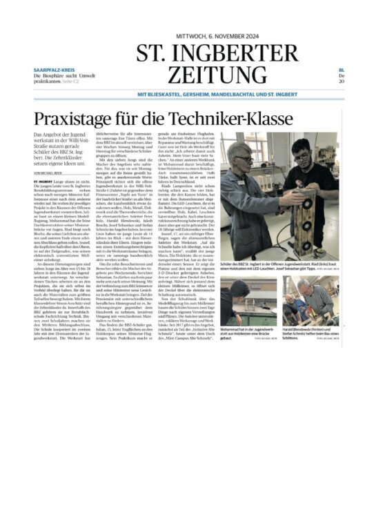 Pressebericht über die OJW in der Saarbrücker Zeitung